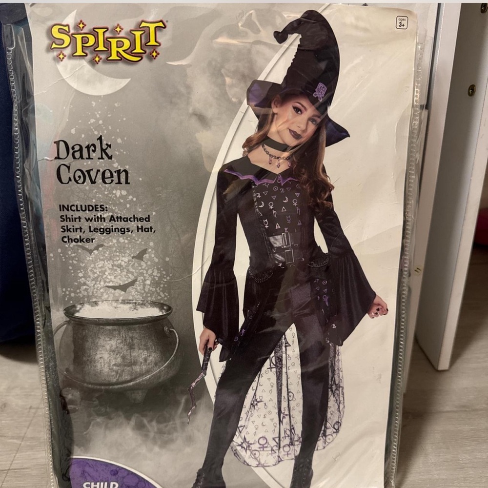 Spirit Dark Coven Enchantress Costume for Kids - Black and Purple witch